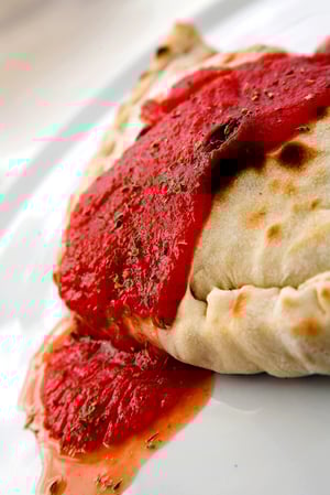 delicious italian dish - calzone on a plate